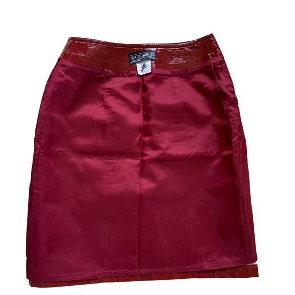 Francesca Mammoliti Shiny Reflective Patent Pu Leather  Skirt - Size 6 - Picture 11 of 13